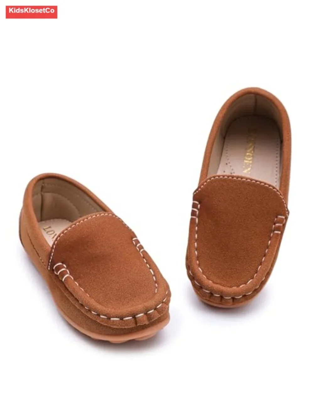 Boys Faux Suede Mocc Slip-On Dress Shoes TPR Sole